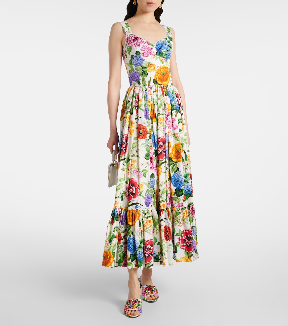 Кира брокардовые мюли с цветочным декором Dolce&Gabbana, Mix Fiori F.Bco — фото 3