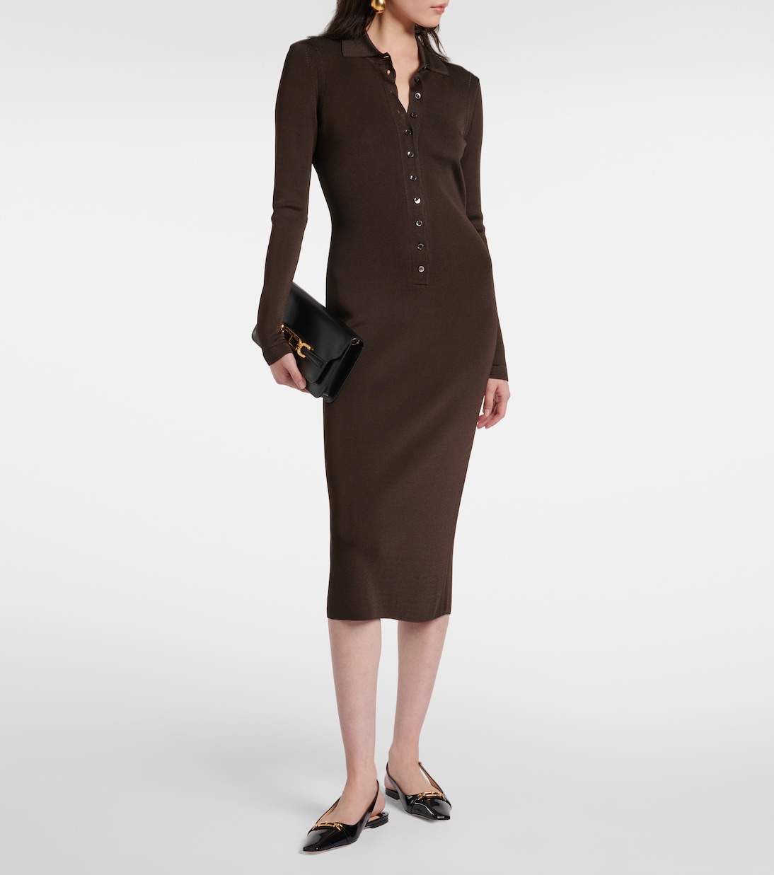 Туфли Whitney из лакированной кожи с открытой пяткой Tom Ford, черный — фото 3