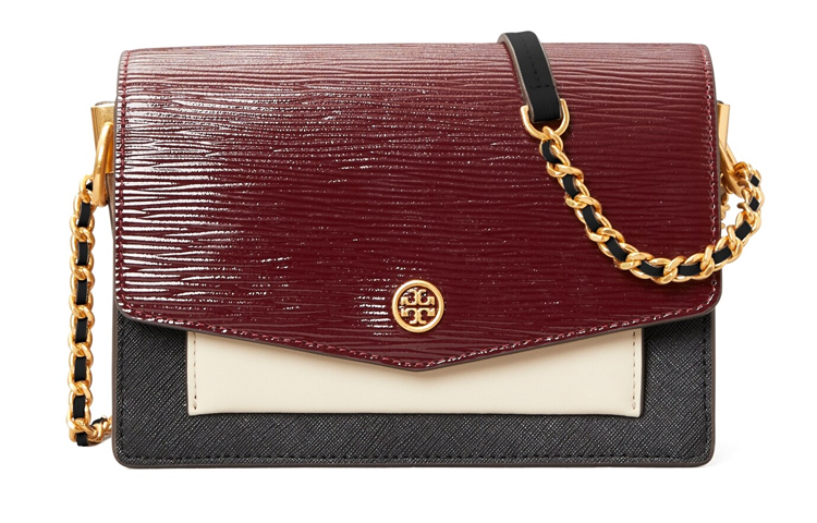 

Robinson кожаная сумка через плечо кроссбоди мини женская бордовый и черный и белый TORY BURCH, Set (Bag+Dust Bag)