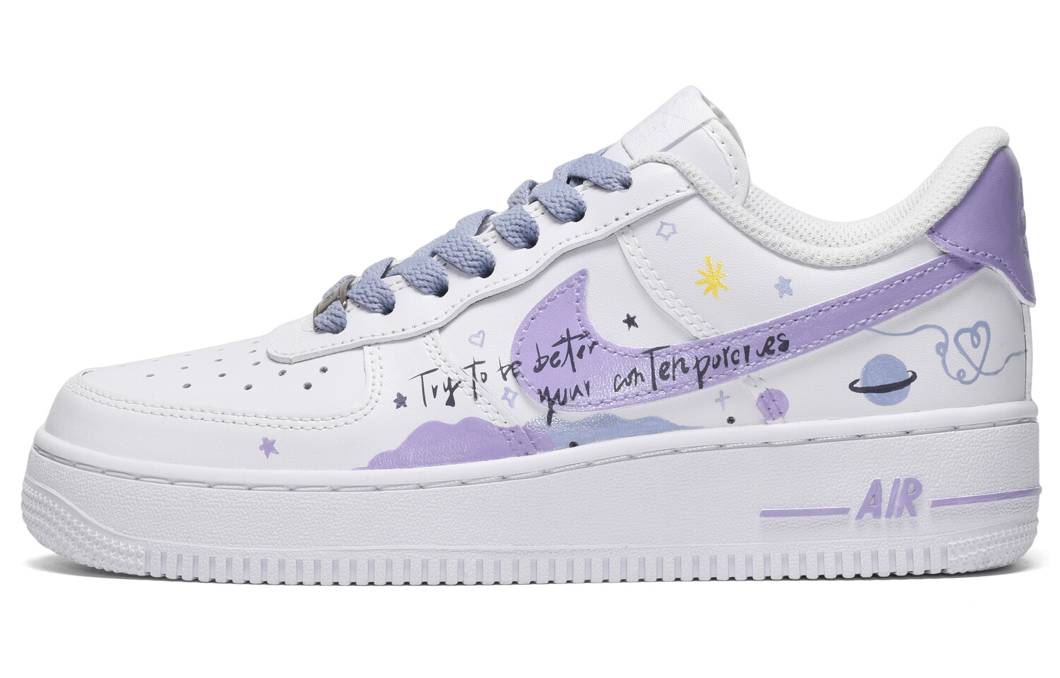 

Женские кроссовки для скейтбординга Nike Air Force 1, White/Purple
