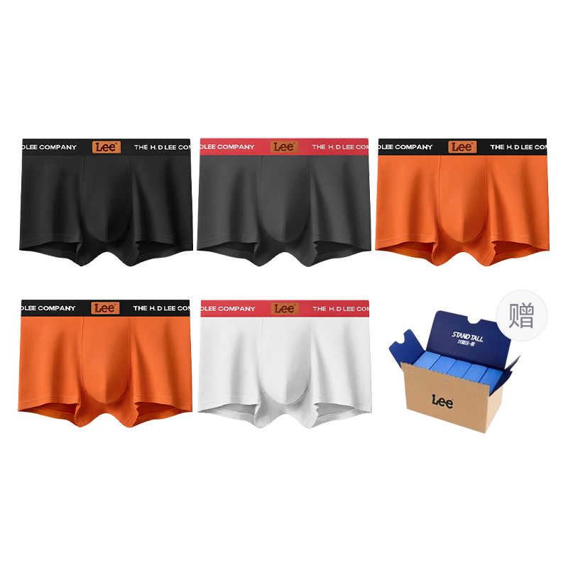 

Классические трусы 101 для мужчин, набор из 5 штук Lee, темно-серый