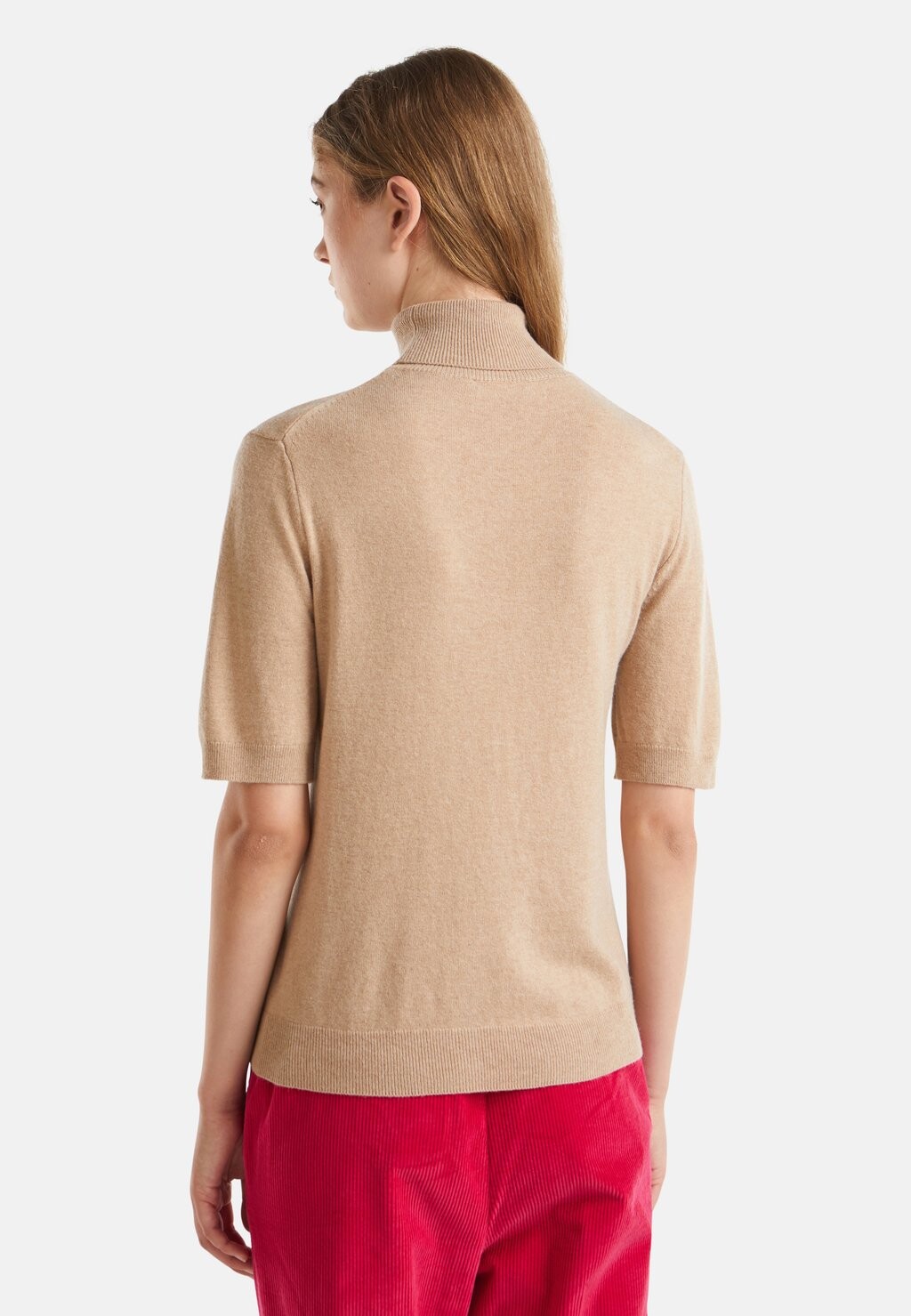 

Базовая футболка TURTLENECK REGULAR FIT ELBOW-LENGTH SLEEVES WITH EDGES United Colors of Benetton, бежевый