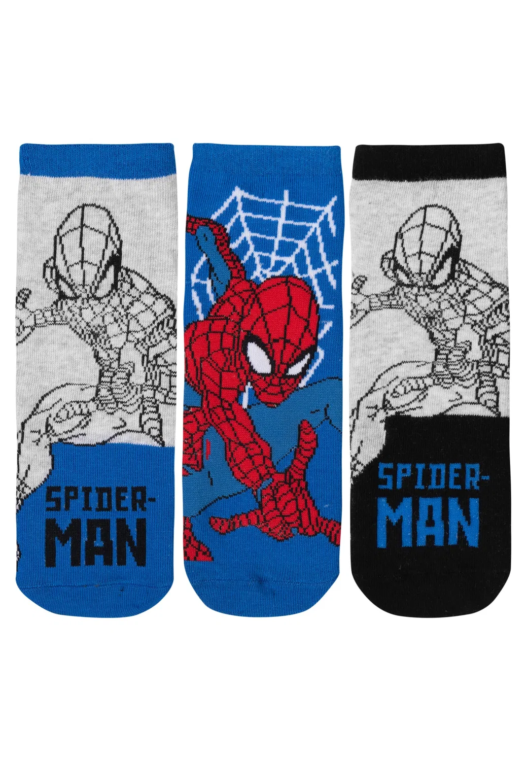 Носки Spiderman, 5 пар, сине-серые — фото 2
