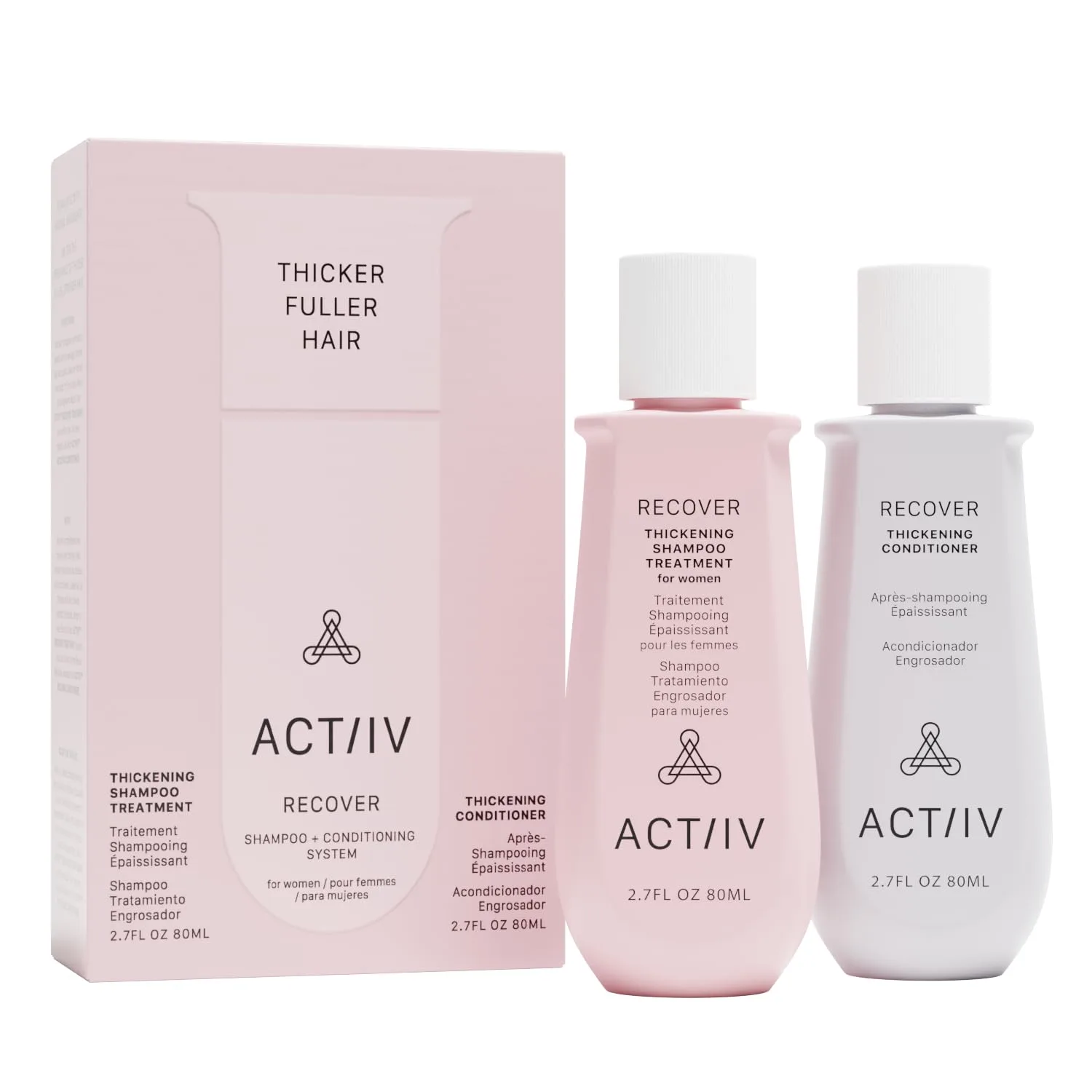ACTIIV Recover Travel Duo для женщин: для более густых и здоровых волос, на растительной основе, безопасно для окрашенных волос, веган, для всех типов волос