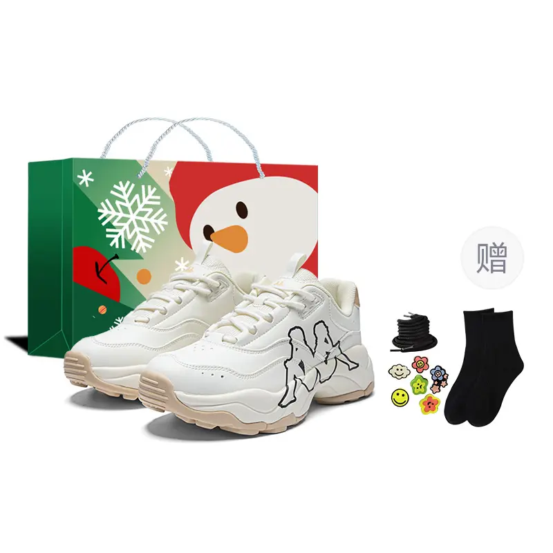 

Kappa Нескользящие и износостойкие низкие массивные кроссовки унисекс белого цвета, увеличивающие высоту