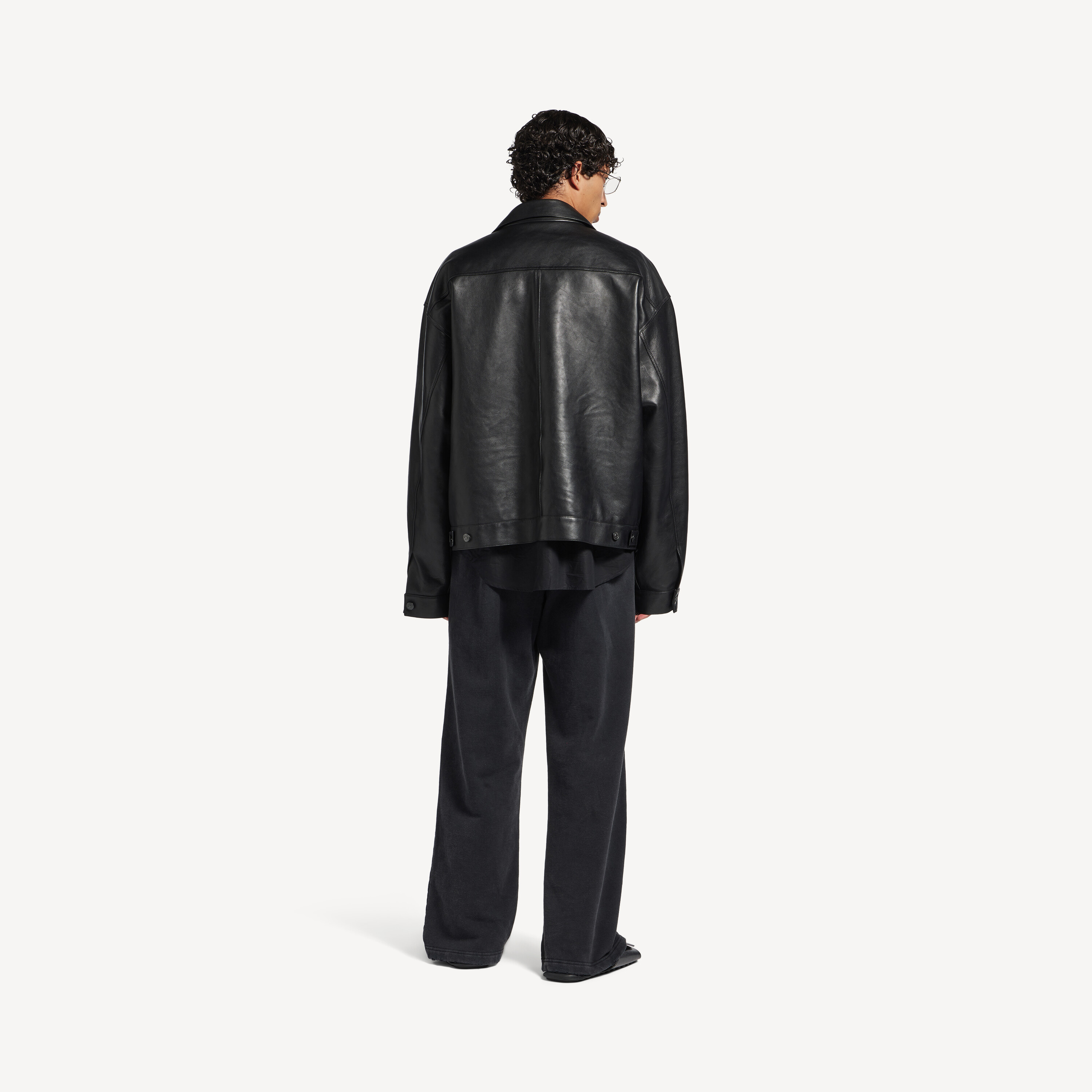 Мужская рубашка-куртка черного цвета BALENCIAGA, черный — фото 3