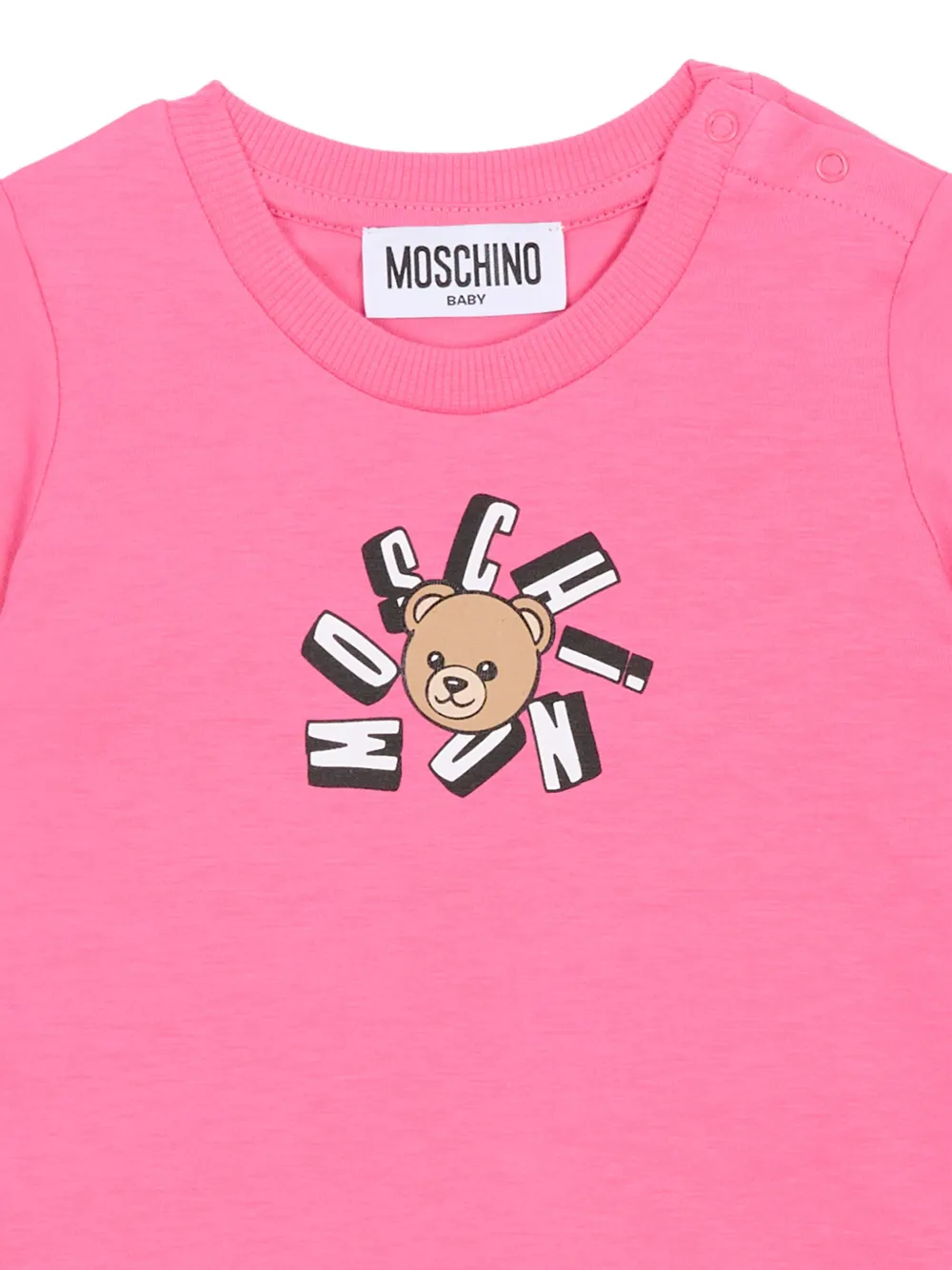 Футболка с короткими рукавами и принтом Moschino Kids, розовый — фото 3