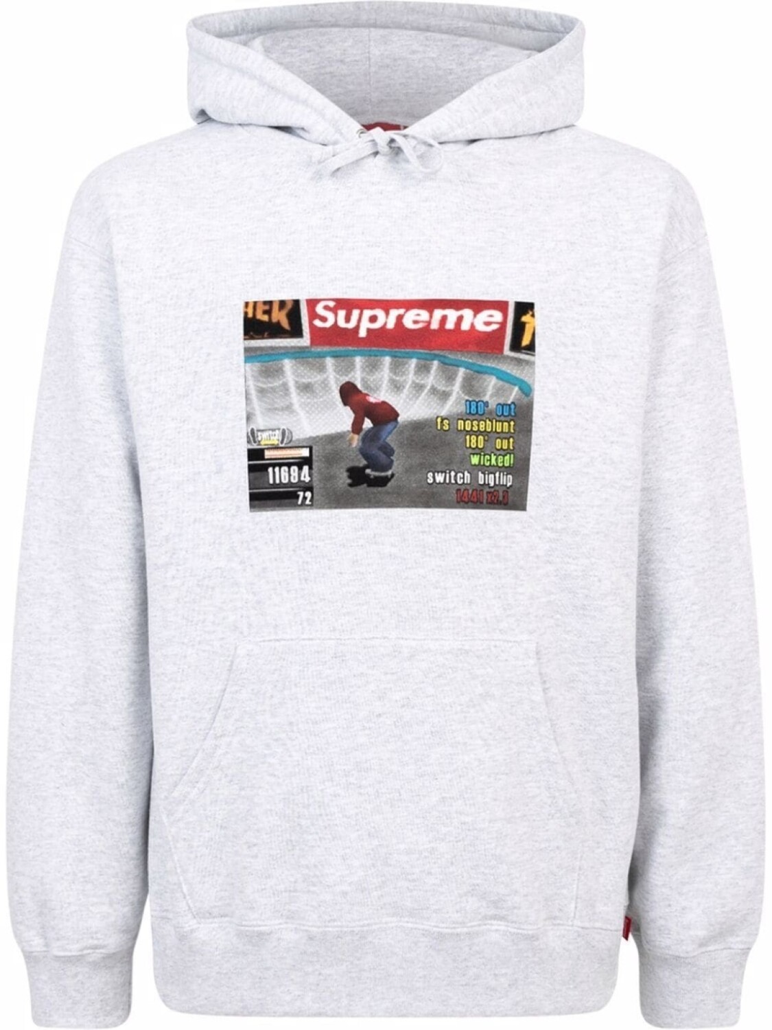 

Худи из коллаборации с Thrasher коллекции FW21 Supreme, серый