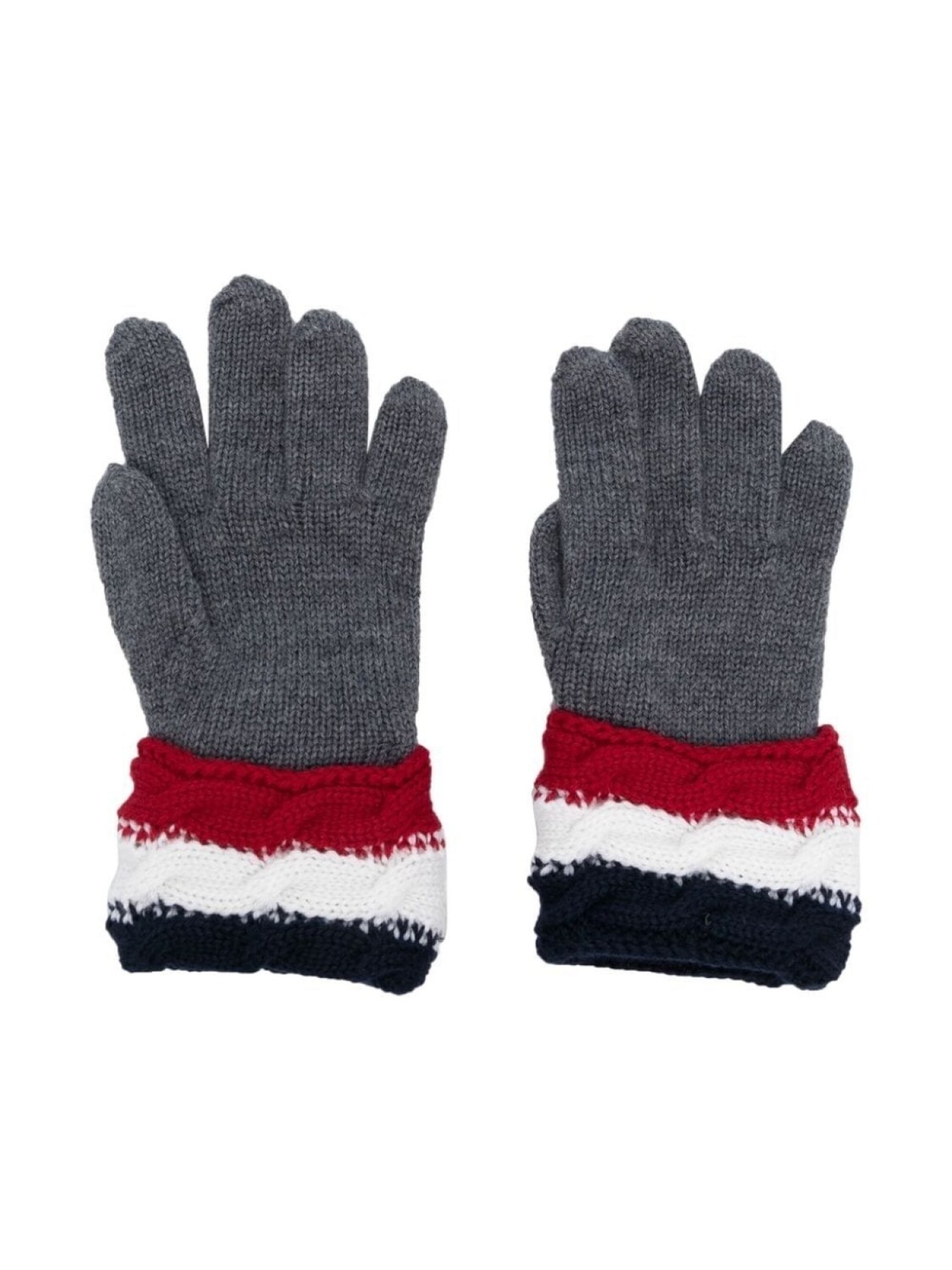 

Перчатки с полосками Moncler Enfant, серый