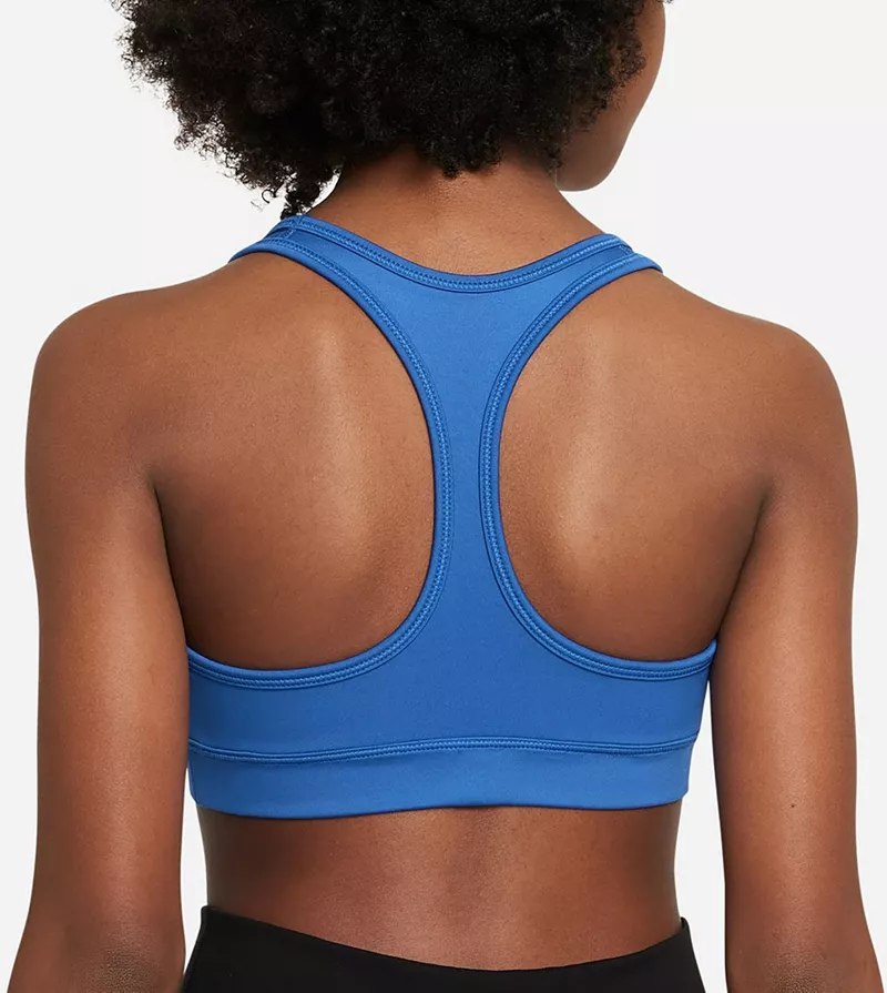 Спортивный бюстгальтер Swoosh Nike Pro Dri-FIT для девочек, цвет Game Royal — фото 2
