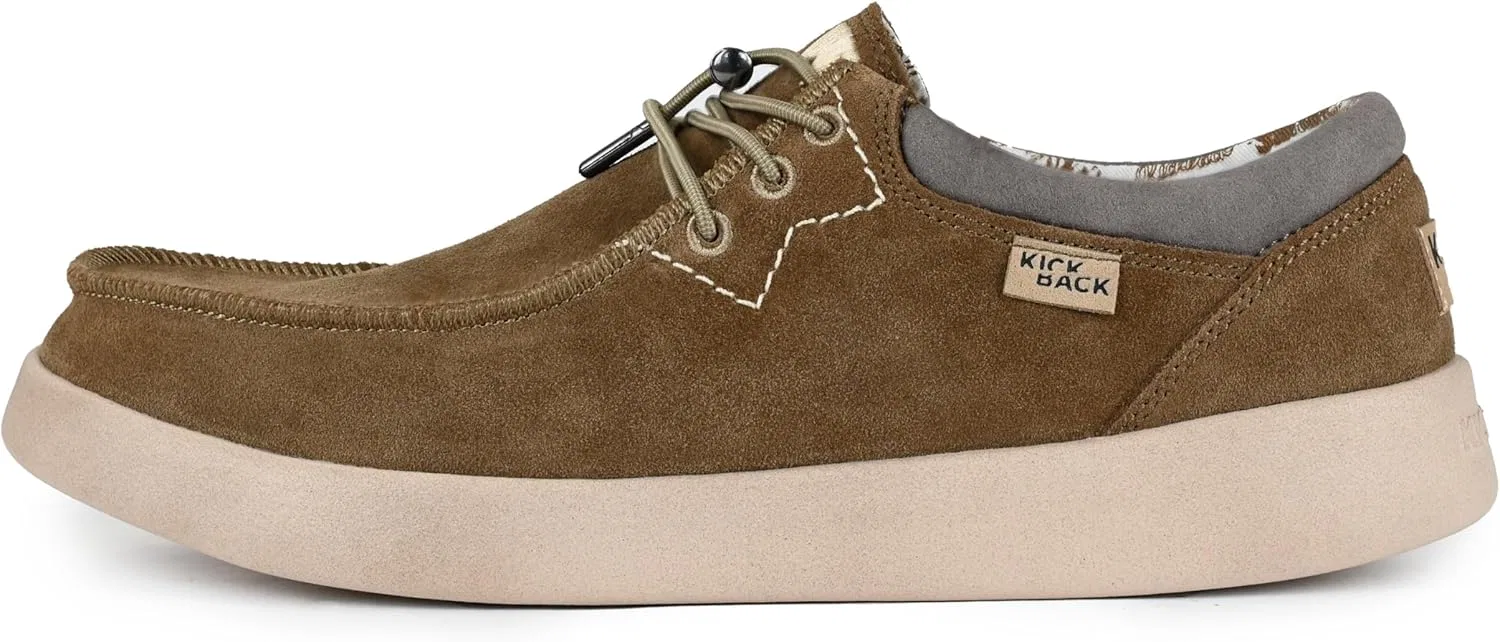 Лоферы с кожаным верхом, на шнуровке, Khaki Kickback