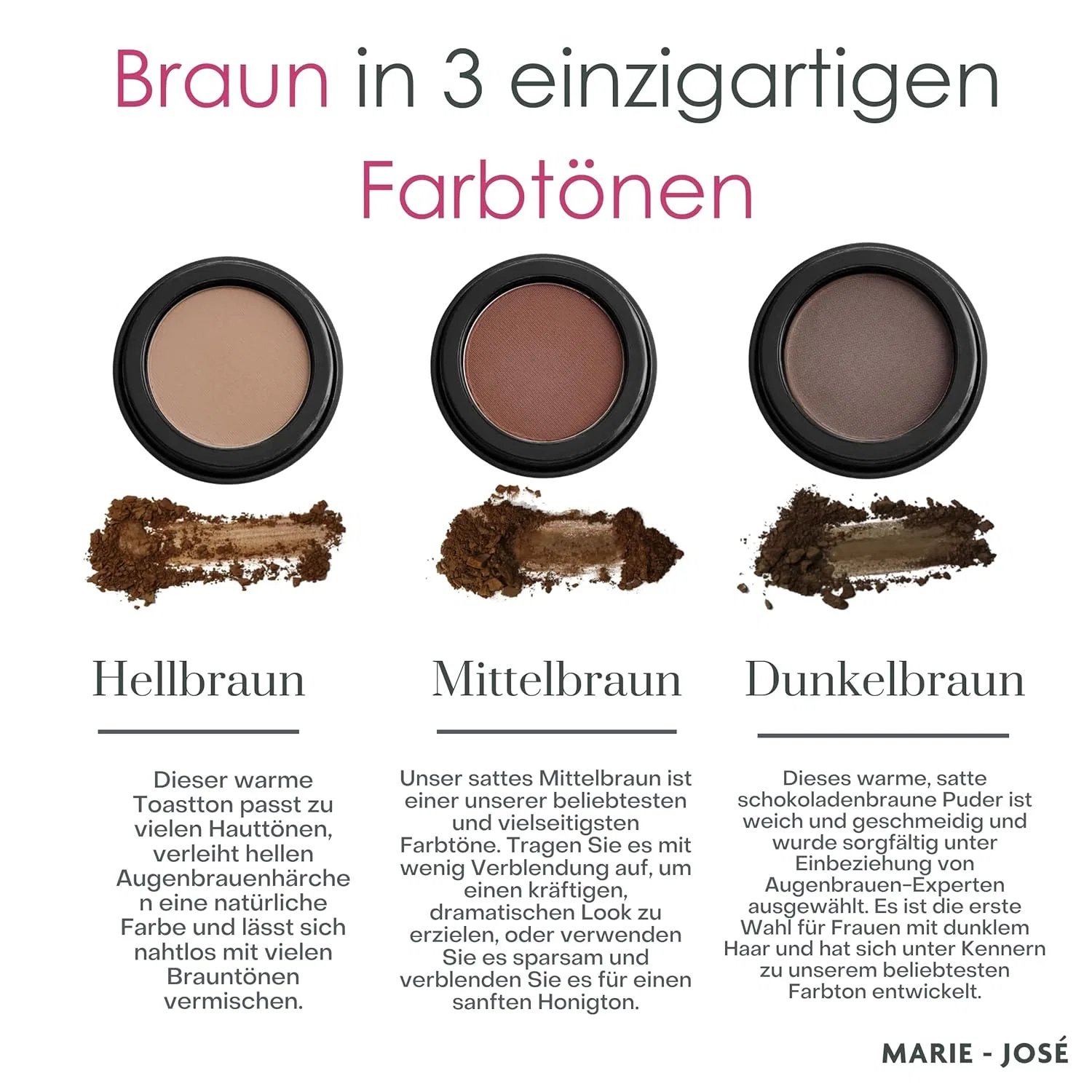 Пудра для бровей «CHOCOLATE BROWN COLOUR» от Eyebrow Powder Marie-José & Co, 6 - Dark Brown — фото 3