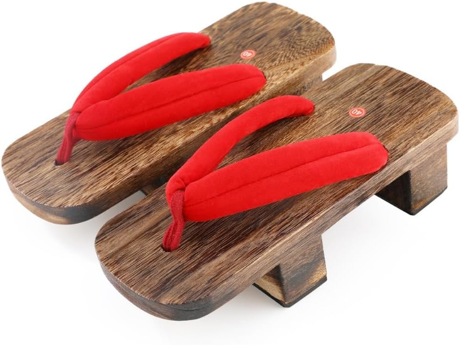 

Деревянные клоги для женщин, сандалии гета, японские таби, шлепанцы-нимы, мужские мюли, тапочки на платформе для подростков - для косплея, комфортная обувь для ходьбы и стояния весь день, костюм гейши Geerta, красный