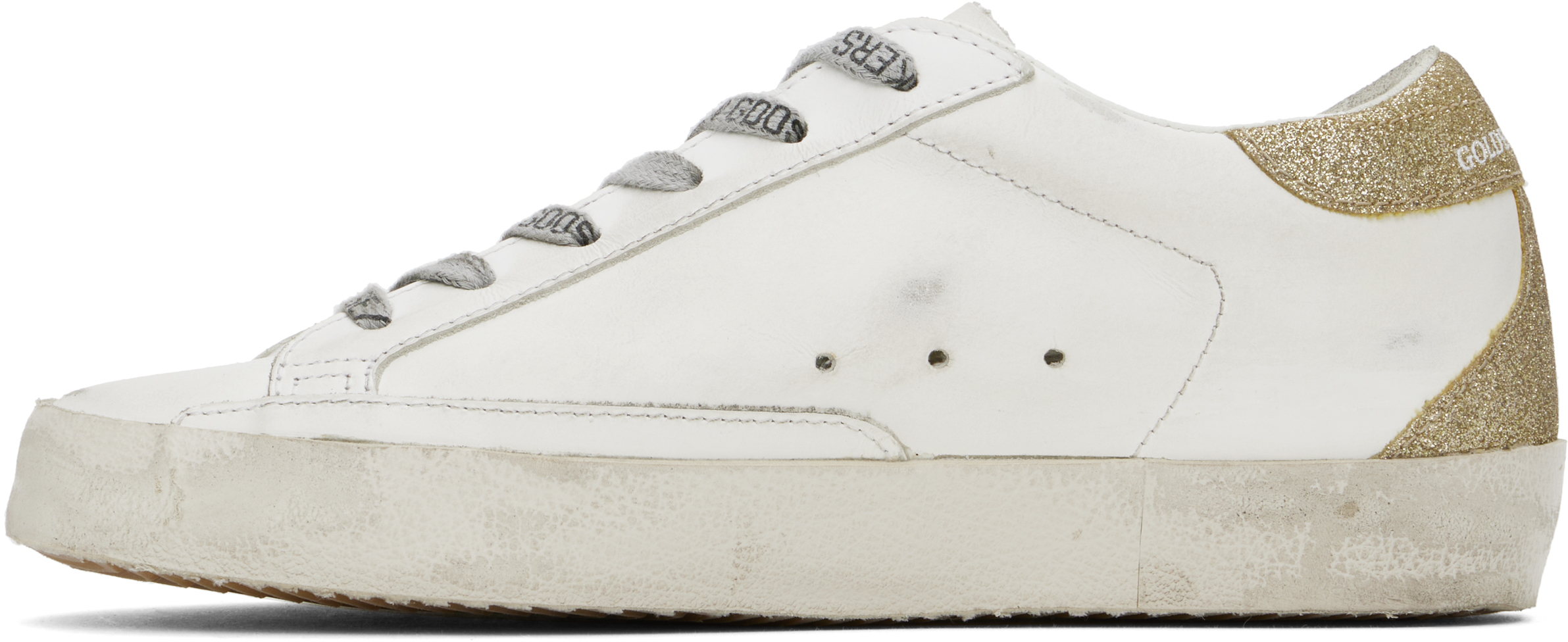 Белые кроссовки Super-Star Golden Goose, белый/сиреневый/золотой — фото 3