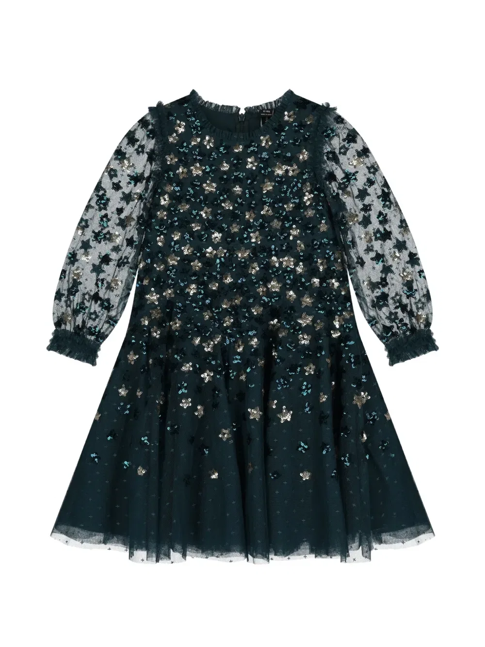 Платье, украшенное пайетками Needle & Thread Kids, зеленый