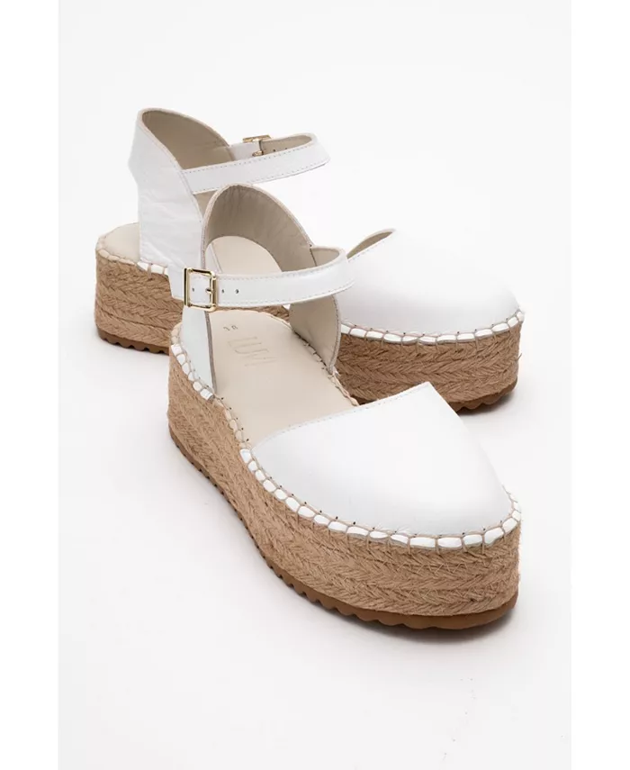 Босоножки Viba Leather Esprarille на платформе и танкетке Forever & Always Shoes, белый