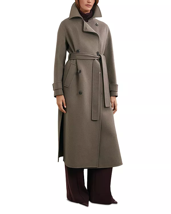 

Длинное пальто Луна с потайным швом Reiss, коричневый