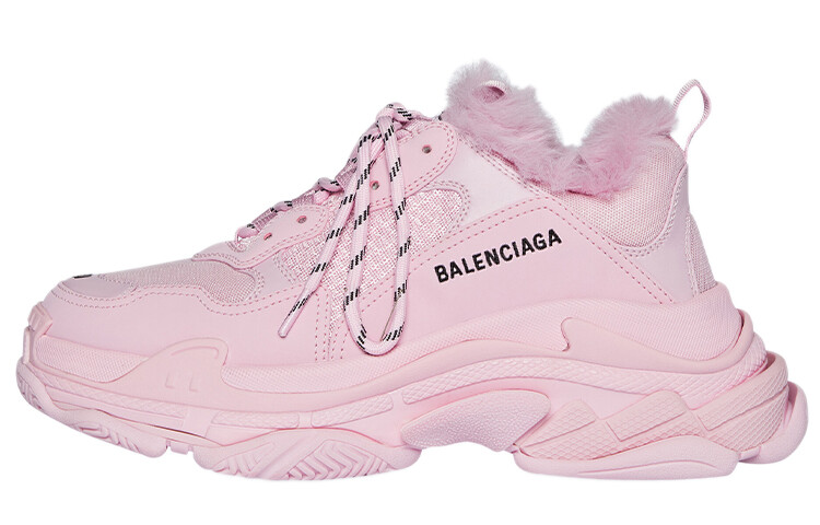 Кроссовки Balenciaga Triple S Fake Fur Pink Women's