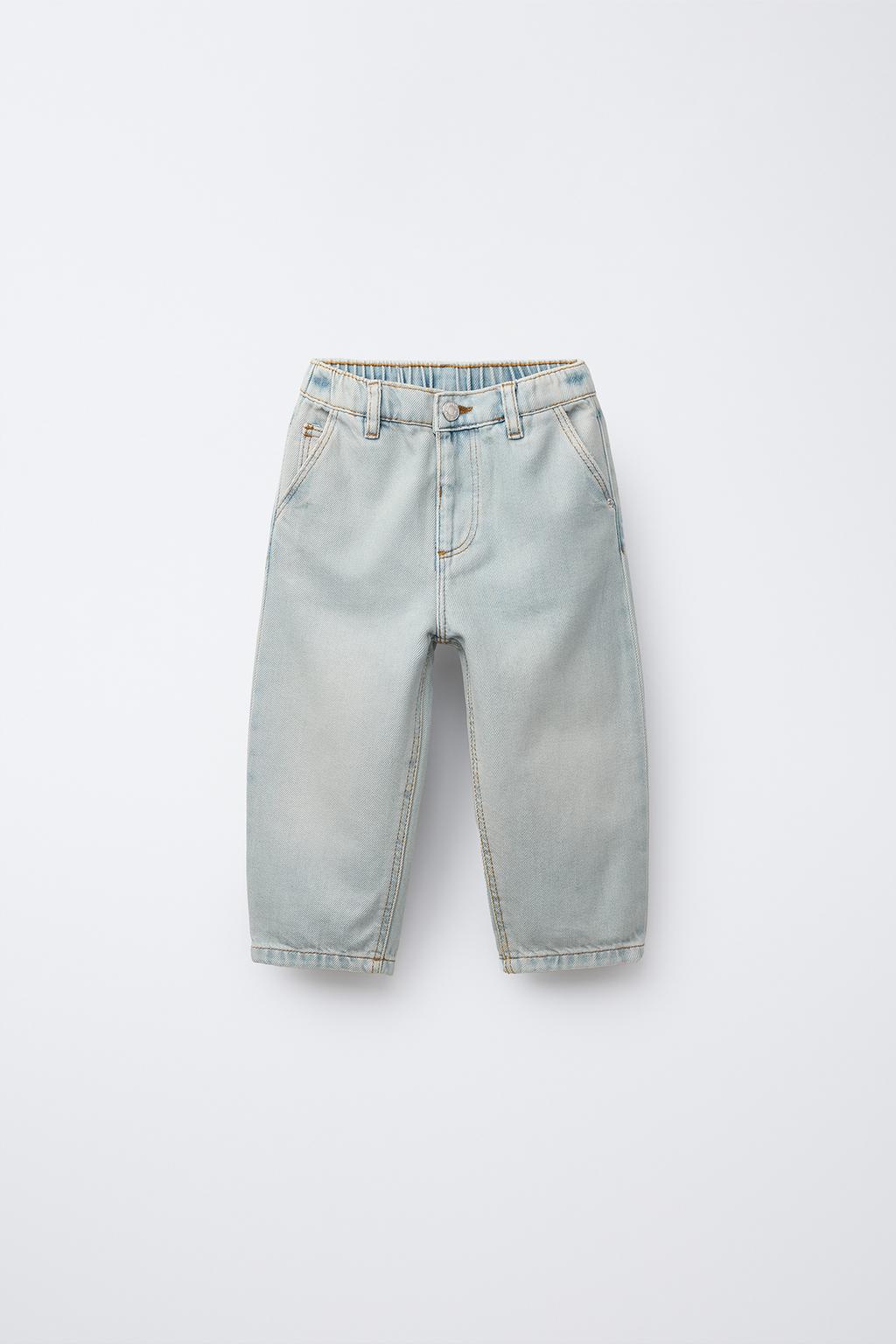 

Расслабленные джинсы ZARA, светло-синий
