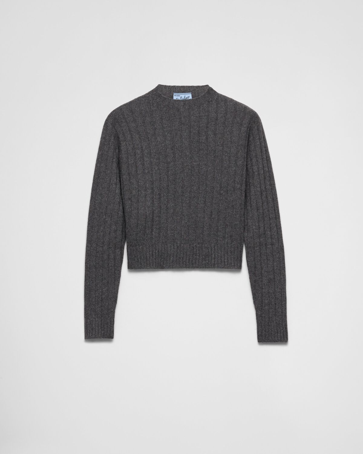 

Укороченный свитер из вторичного кашемира Prada, серый