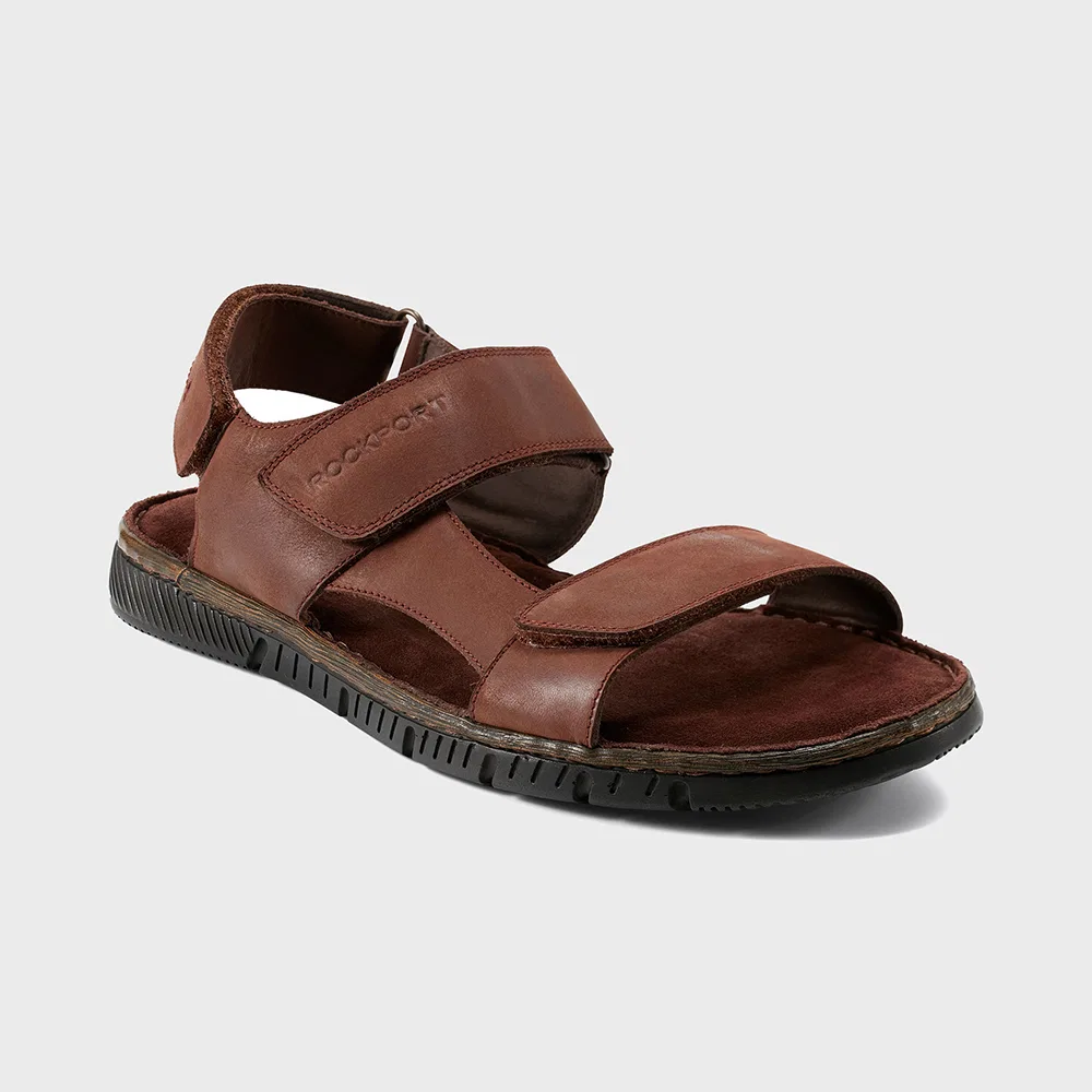 Мужские кожаные сандалии Jhett тёмно-коричневого цвета от Rockport