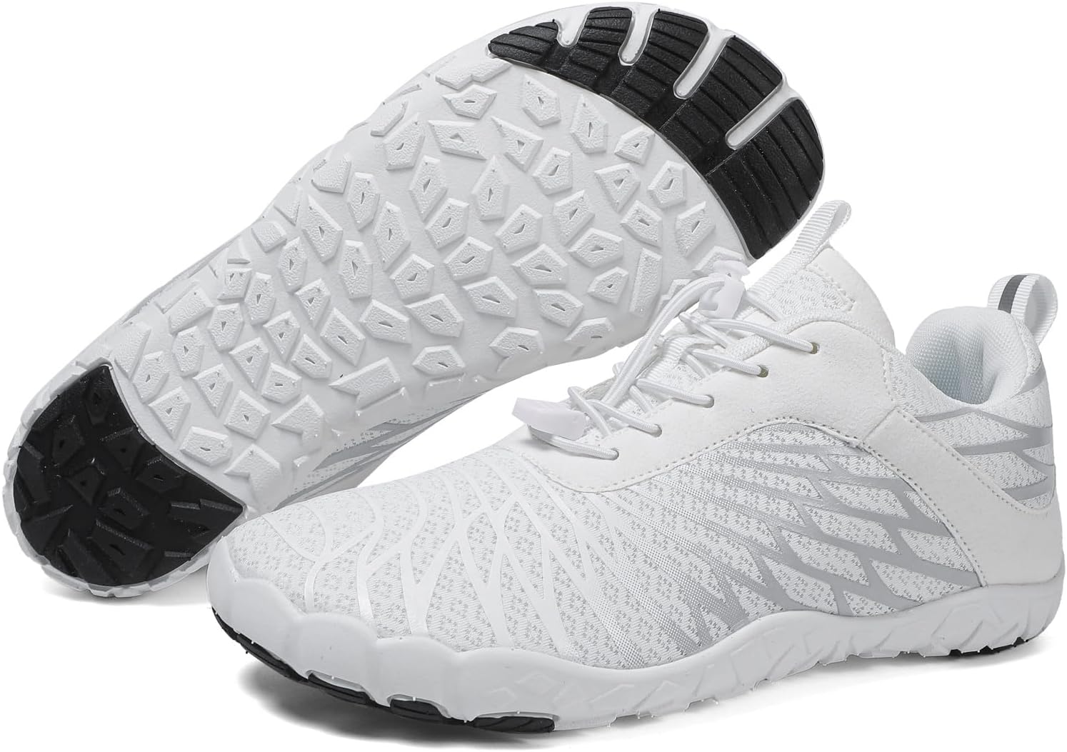 

Кроссовки для походов для женщин и мужчин, минималистичная обувь с широкой носочной частью, про-здоровье и противоскользящие кроссовки, гибкие, легкие, для ежедневной носки и ходьбы Kvotuu, белый