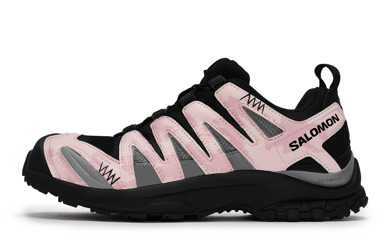 Дышащие низкие кроссовки для бега XA PRO 3D LA YAUTE унисекс Black Gray Pink SALOMON, розовый — фото 4