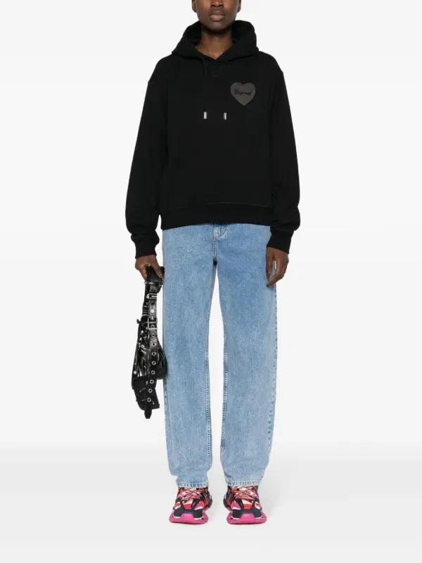 Худи с логотипом, украшенным стразами Dsquared2, черный — фото 2