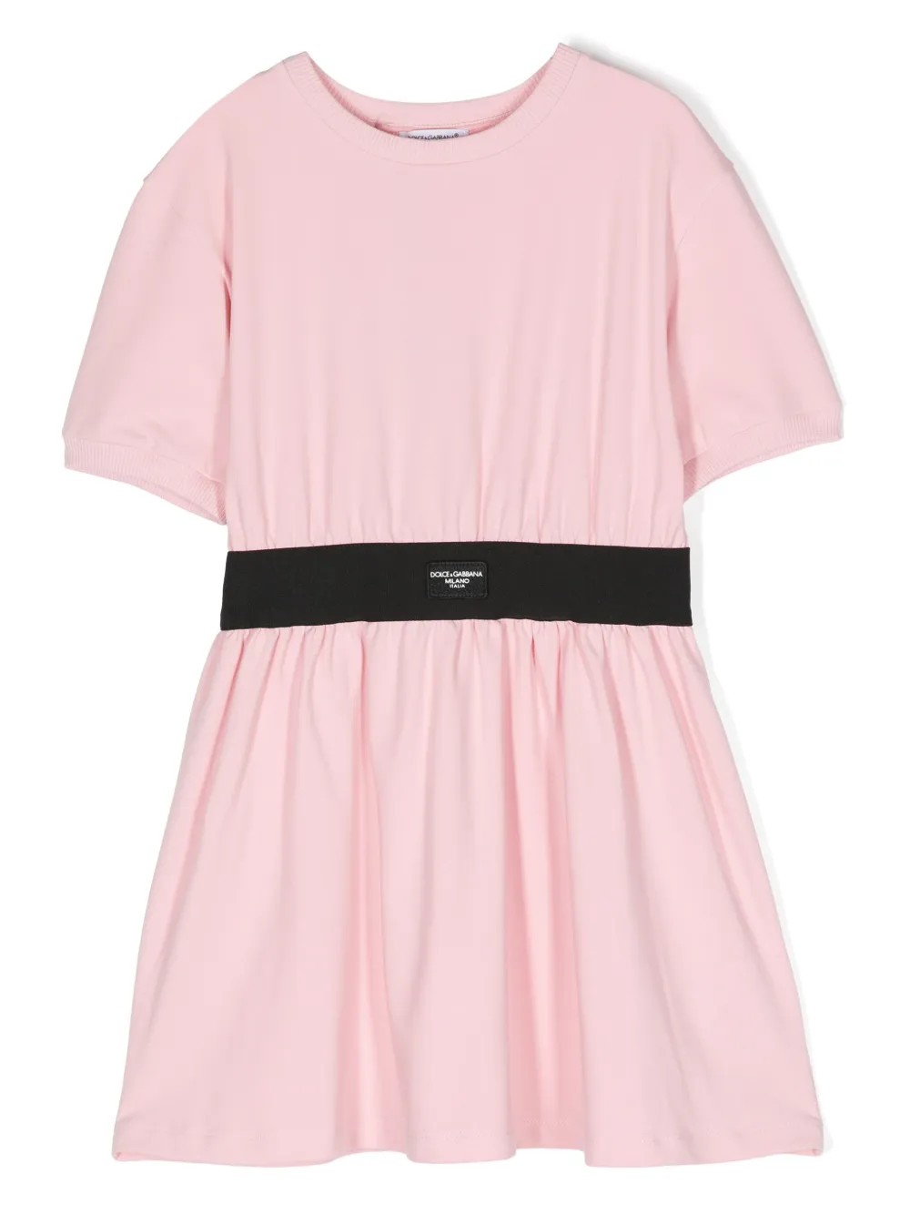 

Платье с логотипом Dolce & Gabbana Kids, розовый