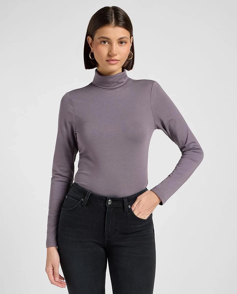 

Женская футболка с высоким воротником и длинными рукавами Lee, серый