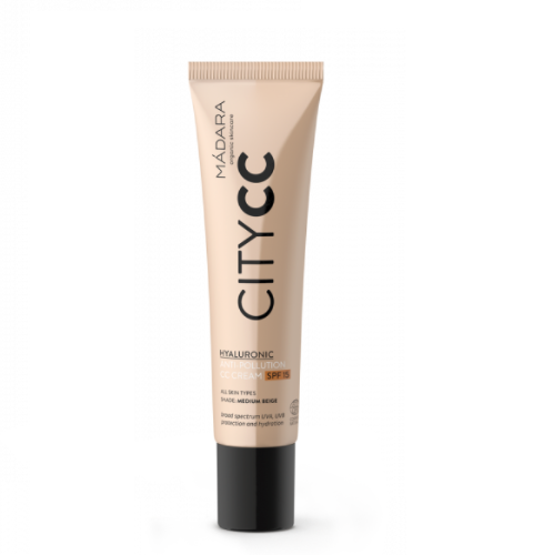 

Cc-Крем против загрязнений SPF15 city cc hyaluronic anti pollution cc cream spf15 Madara, цвет medium beige