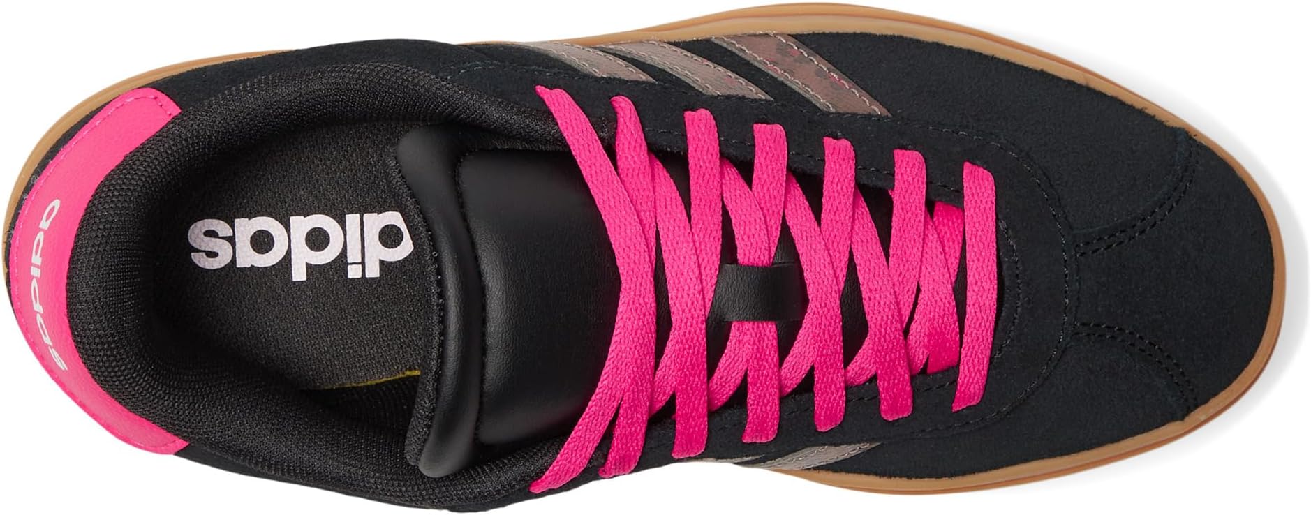 Кроссовки Adidas Kids VL Court Bold Shoes, Black/Wonder Beige/Shock Pink — фото 2