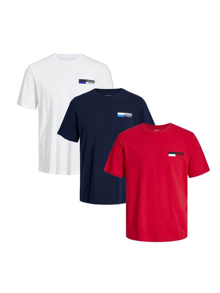 

Футболка Jack & Jones, цвет weiß/blau/rot