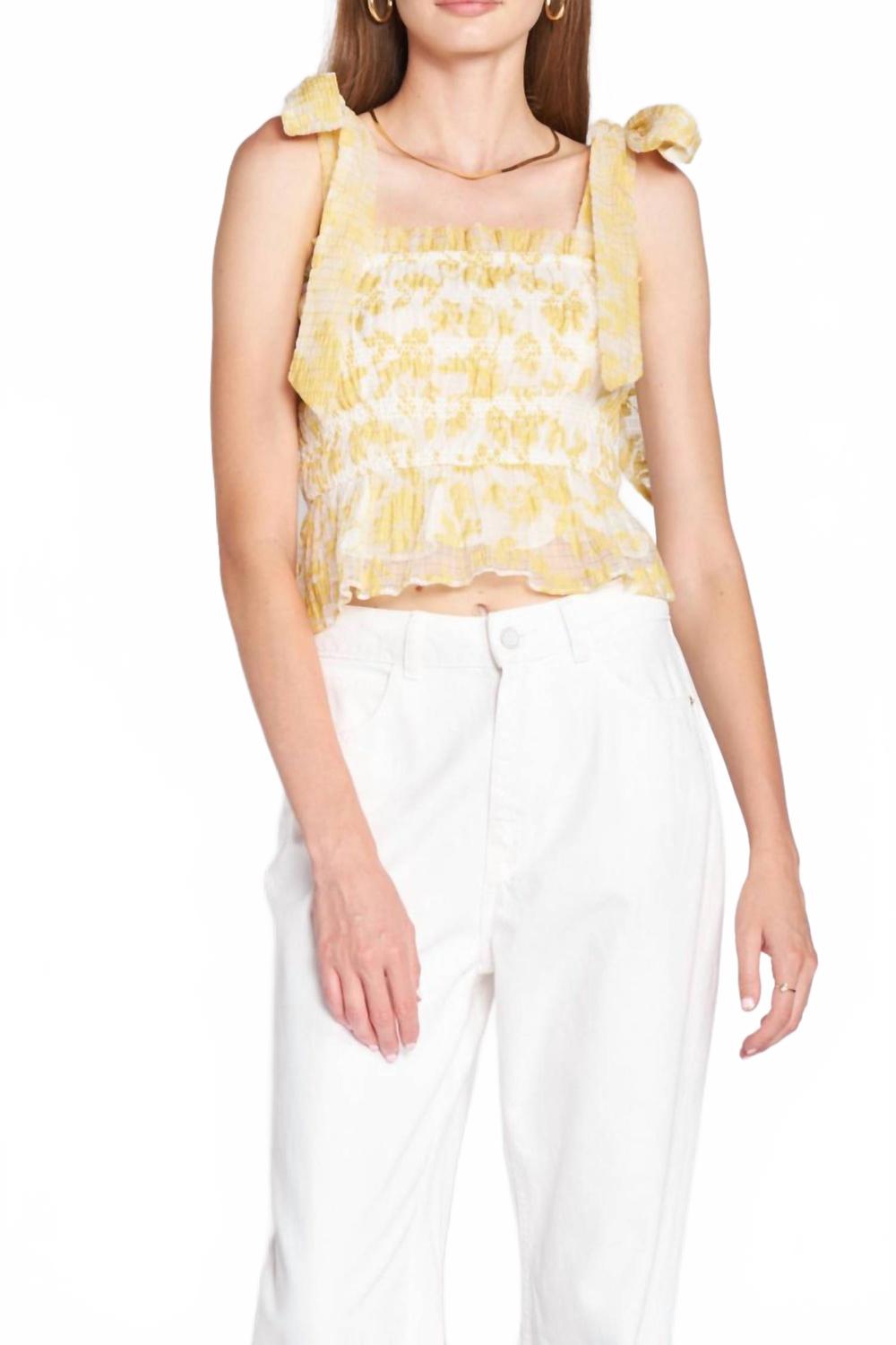 

Желтый топ Одри со сборками En Saison, желтый