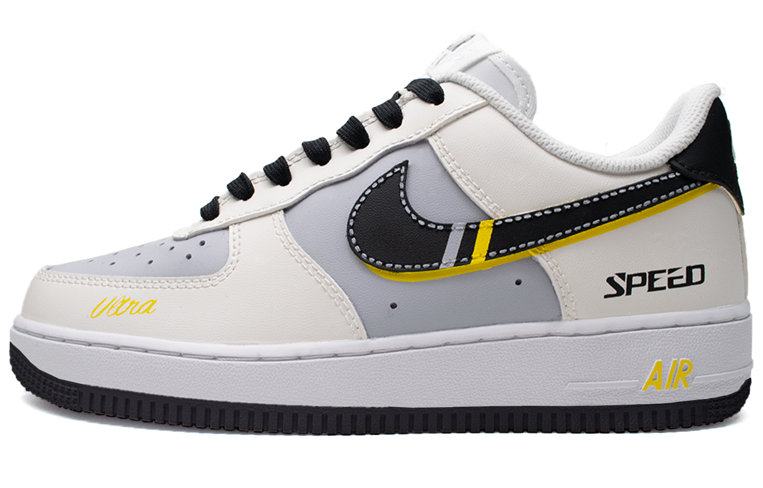 

Nike Кроссовки для скейтбординга Air Force 1 Low Artra Low Top, мужские, черные, белые, желтые