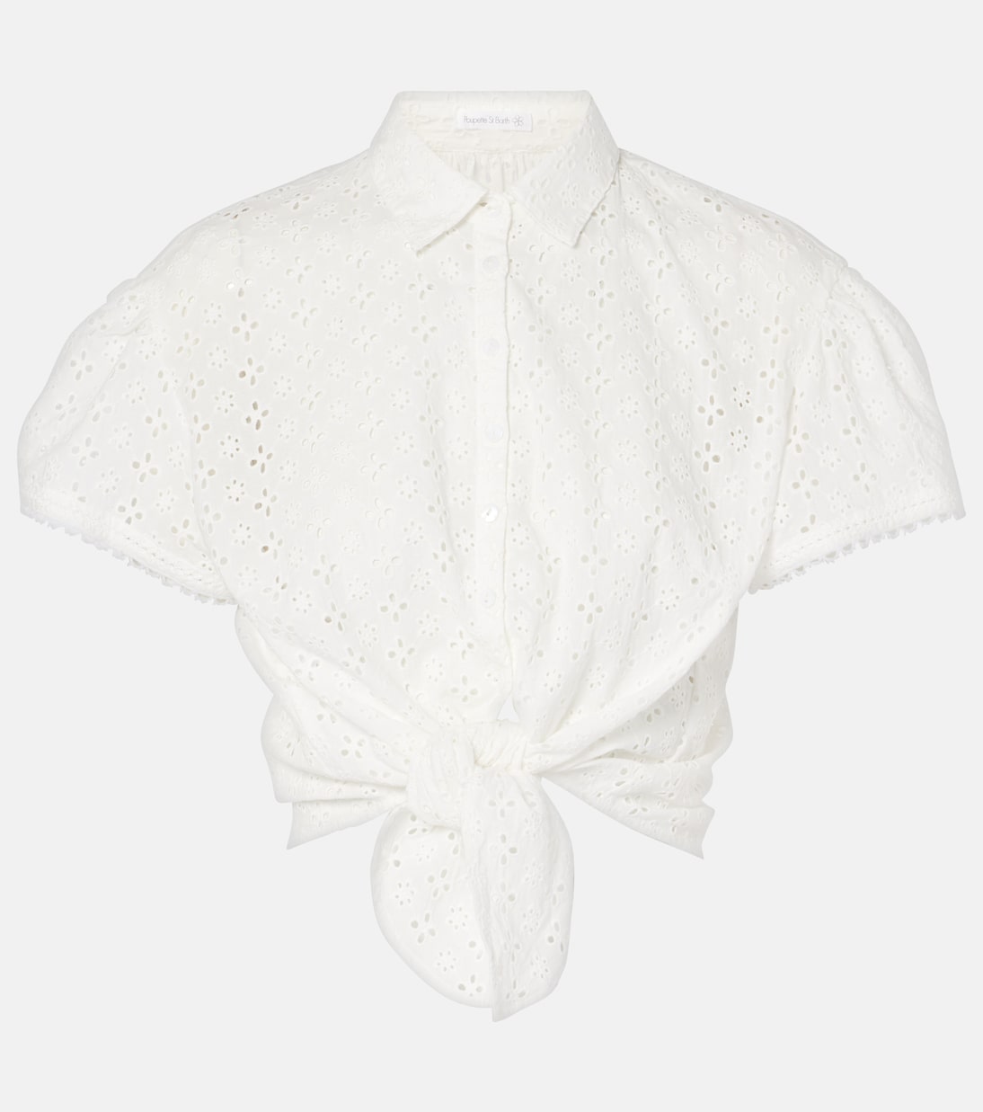 

Укороченная рубашка Cycas Broderie Anglaise Poupette St Barth, Natural White Plain