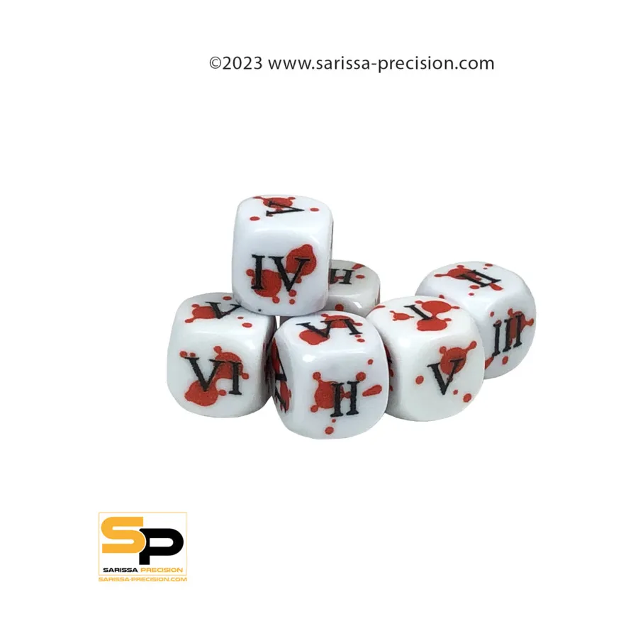 

Набор кубиков «Окровавленная цифра d6» (6), Accessories (Sarissa Precision)