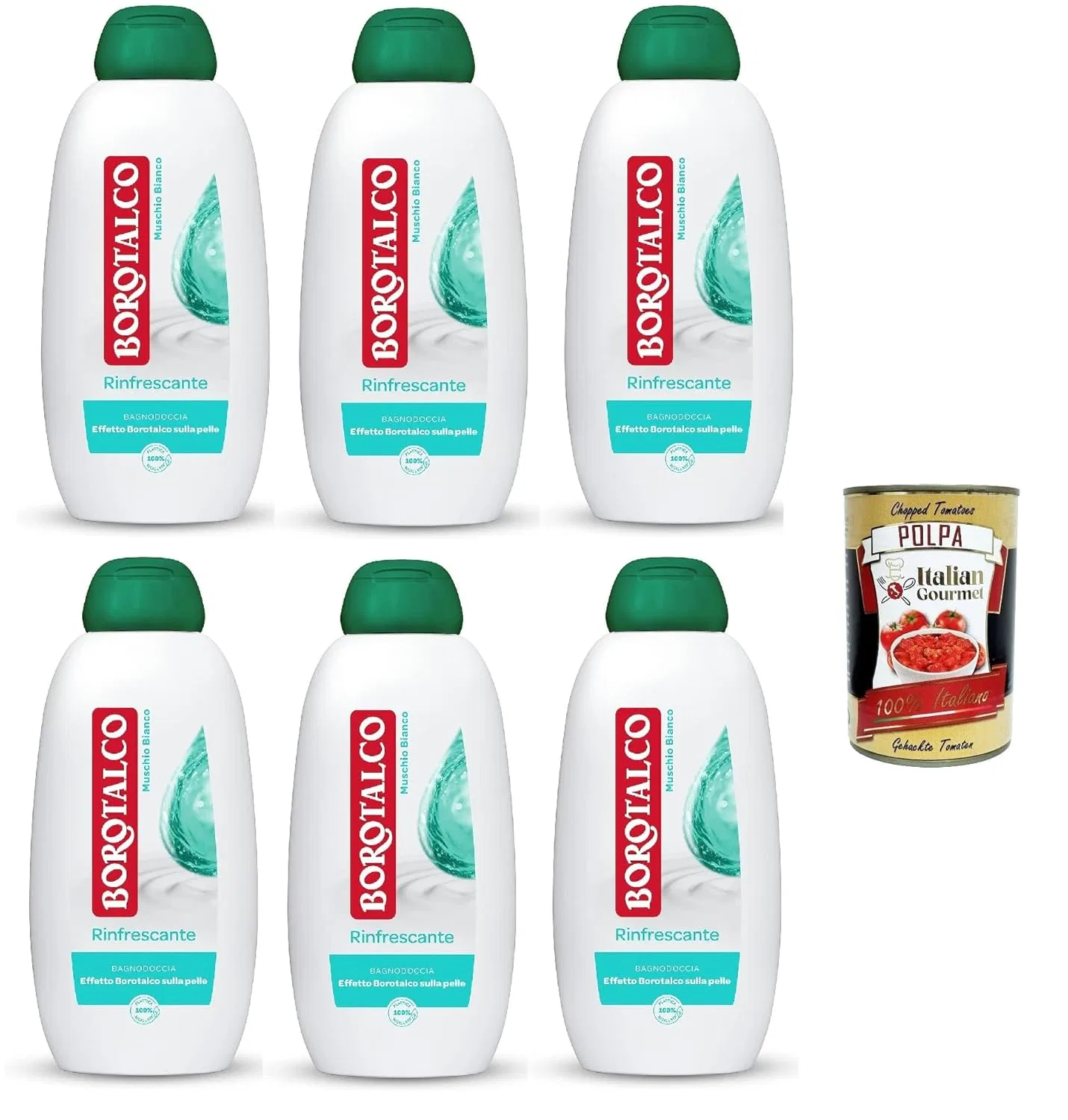 Освежающий гель для душа Borotalco Rinfrescante Muschio Bianco White Musk, 450 мл (6 шт.) ‎Italian Gourmet E.R.