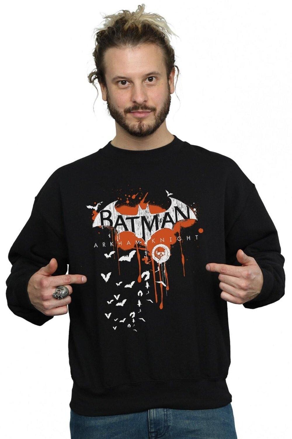 

Толстовка с логотипом Batman Arkham Knight на Хэллоуин DC Comics, черный