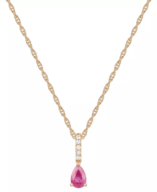 

Линейное ожерелье с подвеской длиной 18 дюймов из 14-каратного белого золота с сапфиром (1/2 карата) и бриллиантом (1/20 карата) (также доступно с рубинами и изумрудами) Macy'S, ruby