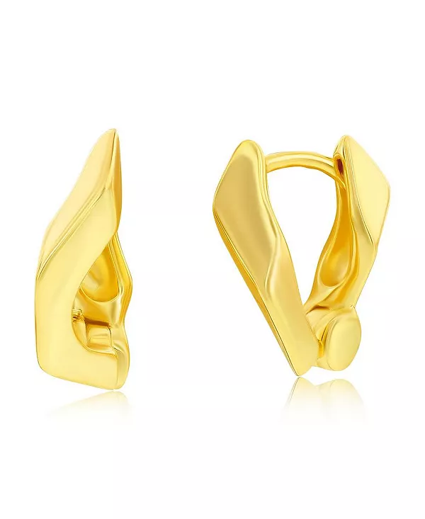 

Серьги-Кольца геометрической формы из стерлингового серебра с позолотой Simona, gold