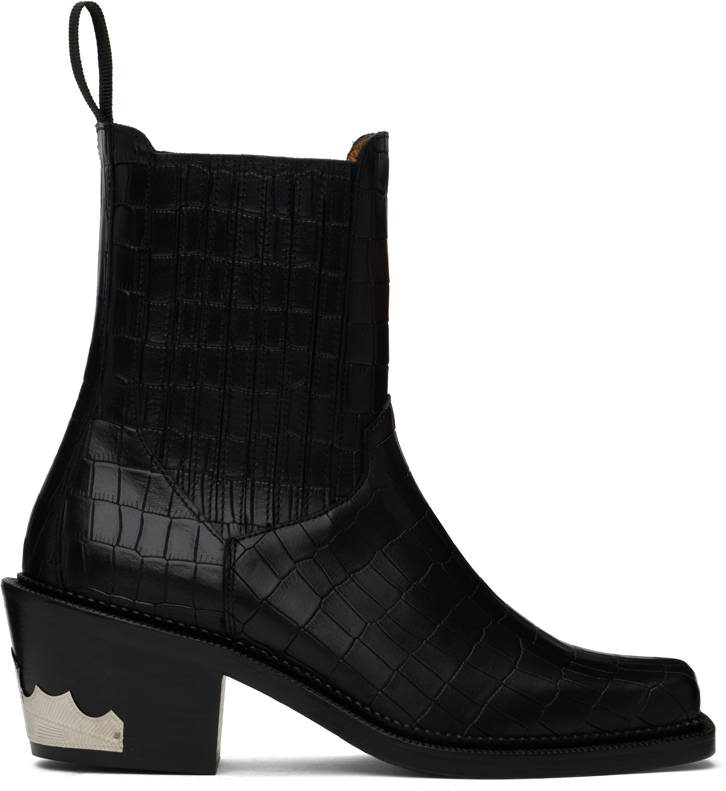 

Эксклюзивные черные ботинки челси от SSENSE Toga Virilis, Croc black