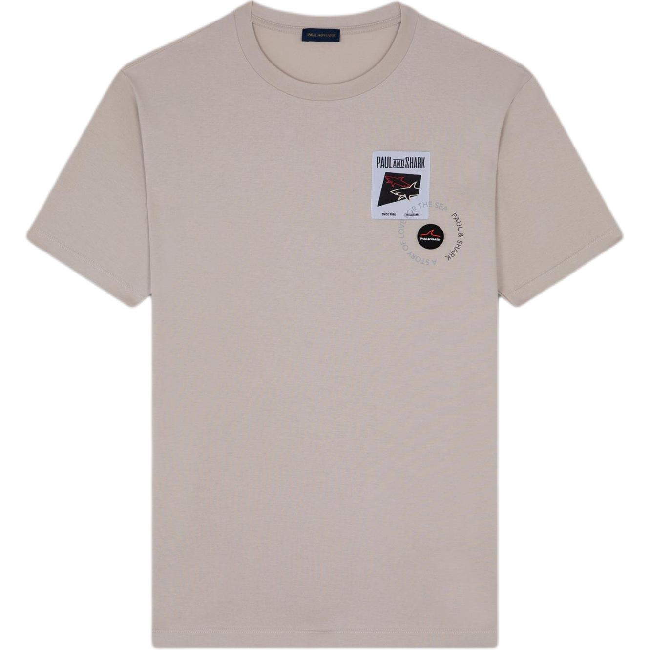 

Футболка из хлопка с логотипом Paul & Shark, бежевая