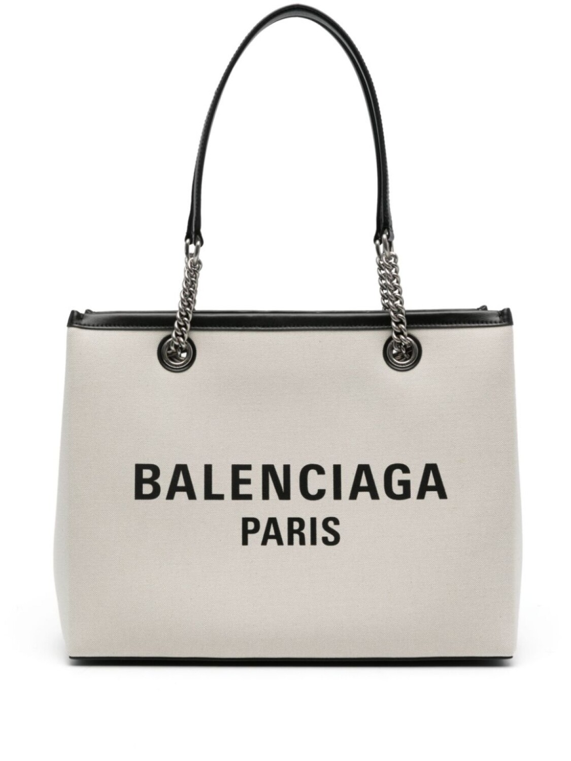 

Сумка-тоут Balenciaga из канваса с логотипом, нейтральный цвет