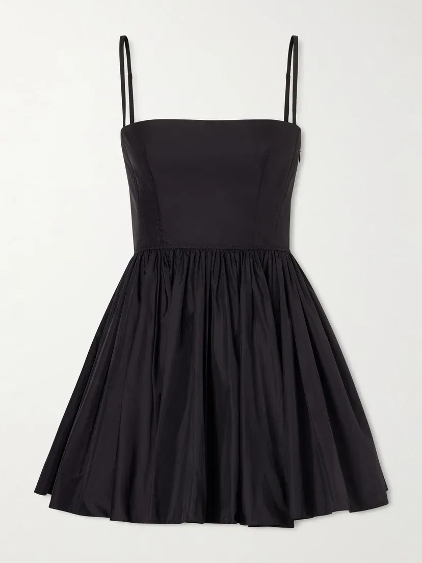 Короткое платье-бюстье из тафты Alaïa, черный
