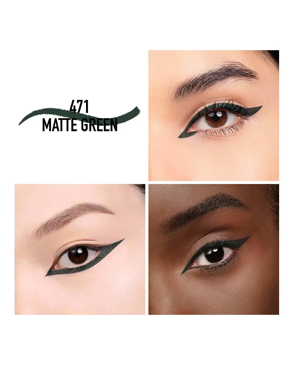 Водостойкая подводка для глаз - стойкость 24 ч - насыщенный цвет Dior, 471 Matte Green — фото 2