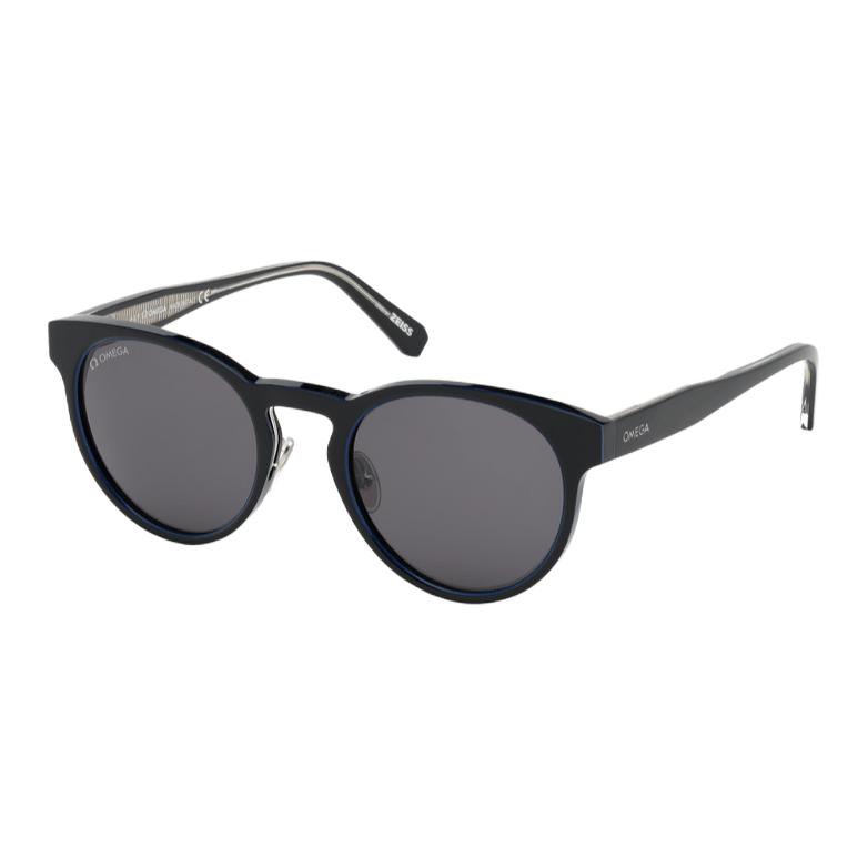 

OMEGA Матовые солнцезащитные очки с круглой оправой, Black