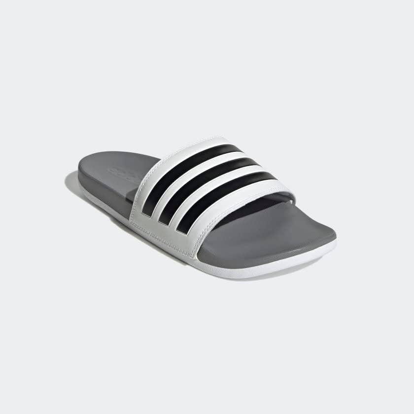 Шлепанцы adidas Adilette Comfort (унисекс), белый/черный/серый — фото 4
