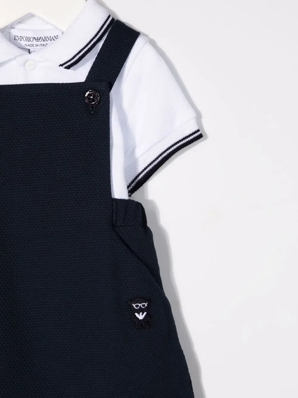 Хлопковый комплект с нашивкой с логотипом Emporio Armani Kids, белый — фото 3