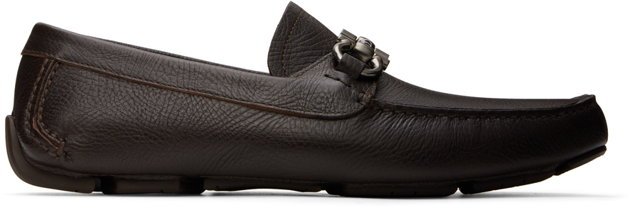 

Мокасины с орнаментом Gancini Ferragamo, коричневый